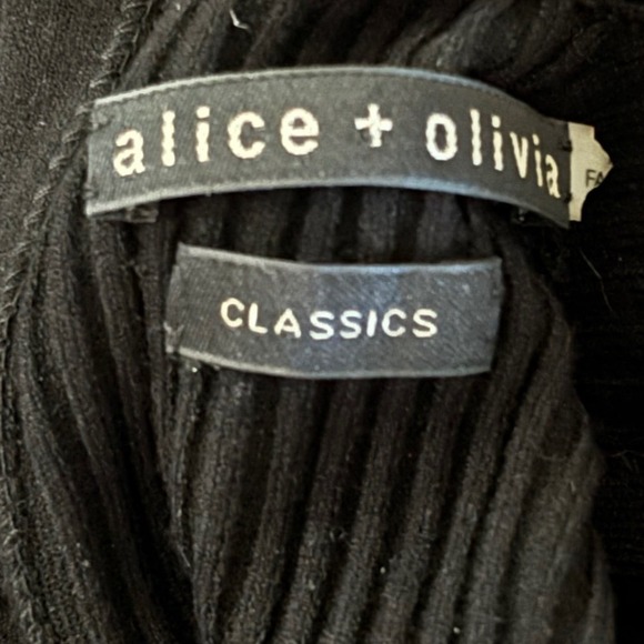 Alice + Olivia Brooklynne Black Ribbed Turtleneck Midi Dress Sleeveless Bodycon - Picture 9 of 13